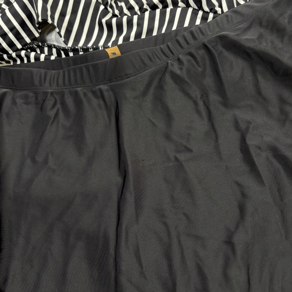 Swimsuits for All Women's 20 Tankini Swimsuit Skirted Bottom Modest Stripe Black - Picture 8 of 8